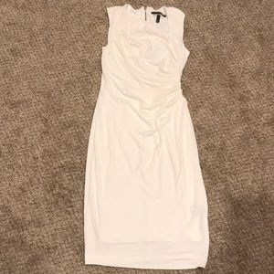 Off white midi sleeveless dress